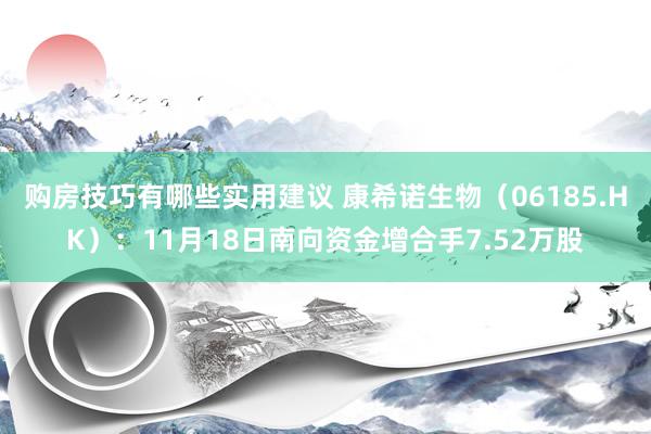 购房技巧有哪些实用建议 康希诺生物（06185.HK）：11月18日南向资金增合手7.52万股