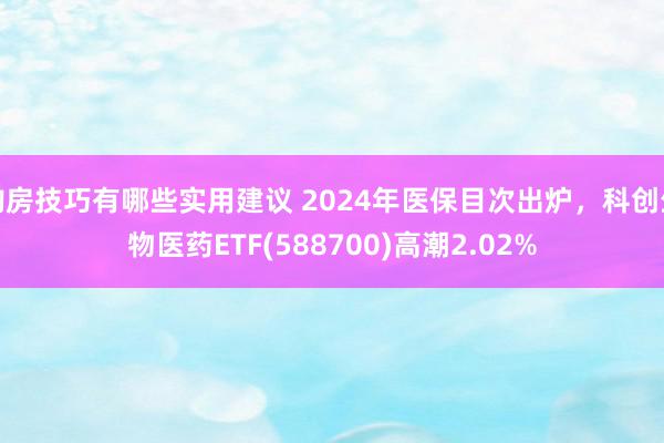 购房技巧有哪些实用建议 2024年医保目次出炉，科创生物医药ETF(588700)高潮2.02%