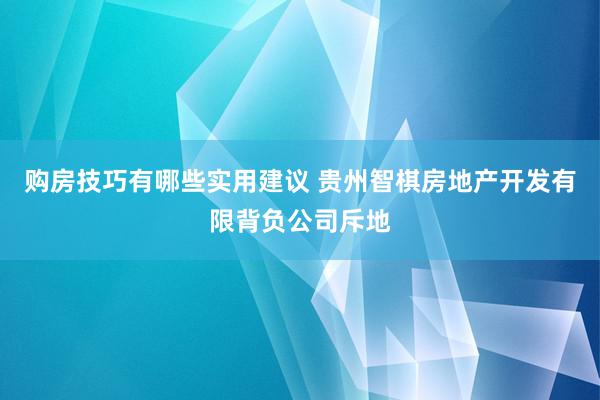 购房技巧有哪些实用建议 贵州智棋房地产开发有限背负公司斥地