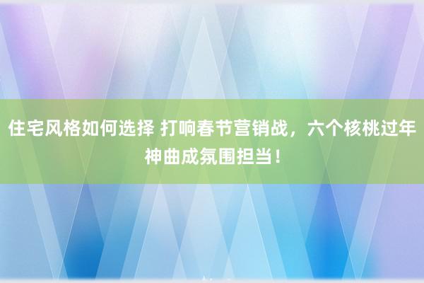 住宅风格如何选择 打响春节营销战，六个核桃过年神曲成氛围担当！