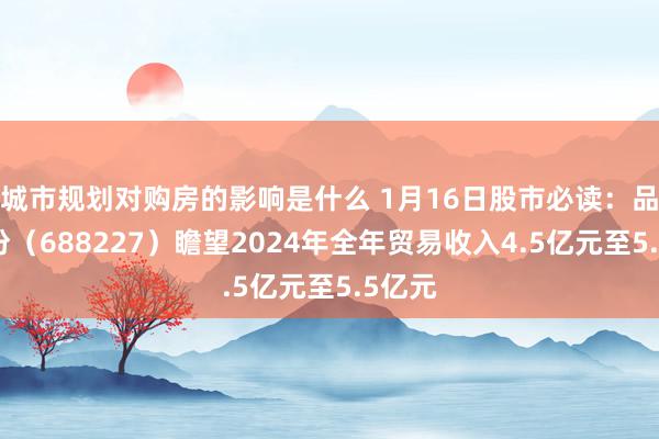 城市规划对购房的影响是什么 1月16日股市必读：品高股份（688227）瞻望2024年全年贸易收入4.5亿元至5.5亿元