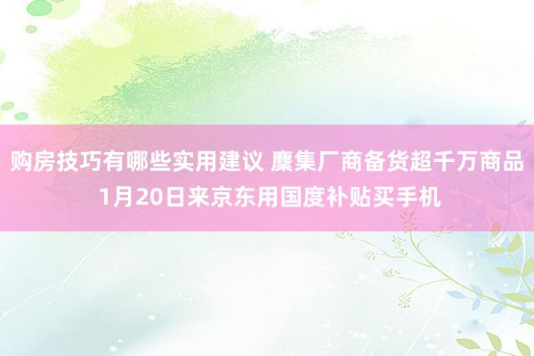 购房技巧有哪些实用建议 麇集厂商备货超千万商品 1月20日来京东用国度补贴买手机