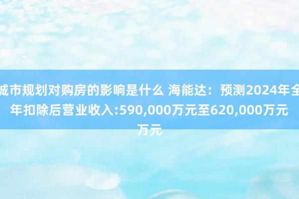 城市规划对购房的影响是什么 海能达：预测2024年全年扣除后营业收入:590,000万元至620,000万元