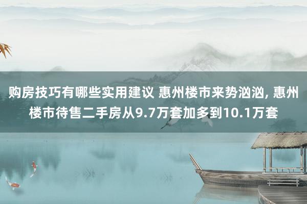 购房技巧有哪些实用建议 惠州楼市来势汹汹, 惠州楼市待售二手房从9.7万套加多到10.1万套